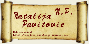 Natalija Pavitović vizit kartica